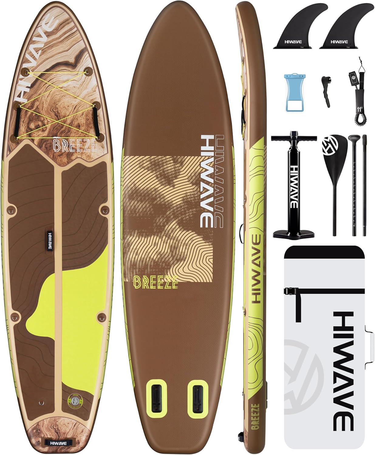 11' Brown Premium Inflatable Stand Up Paddle Board