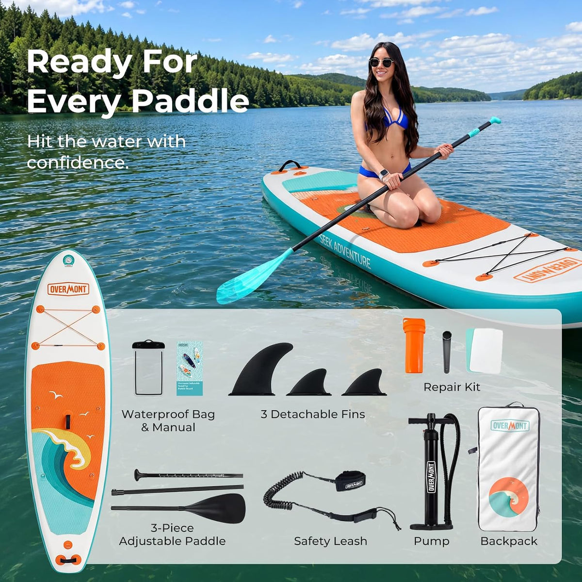 10'6' Inflatable SUP Board Package