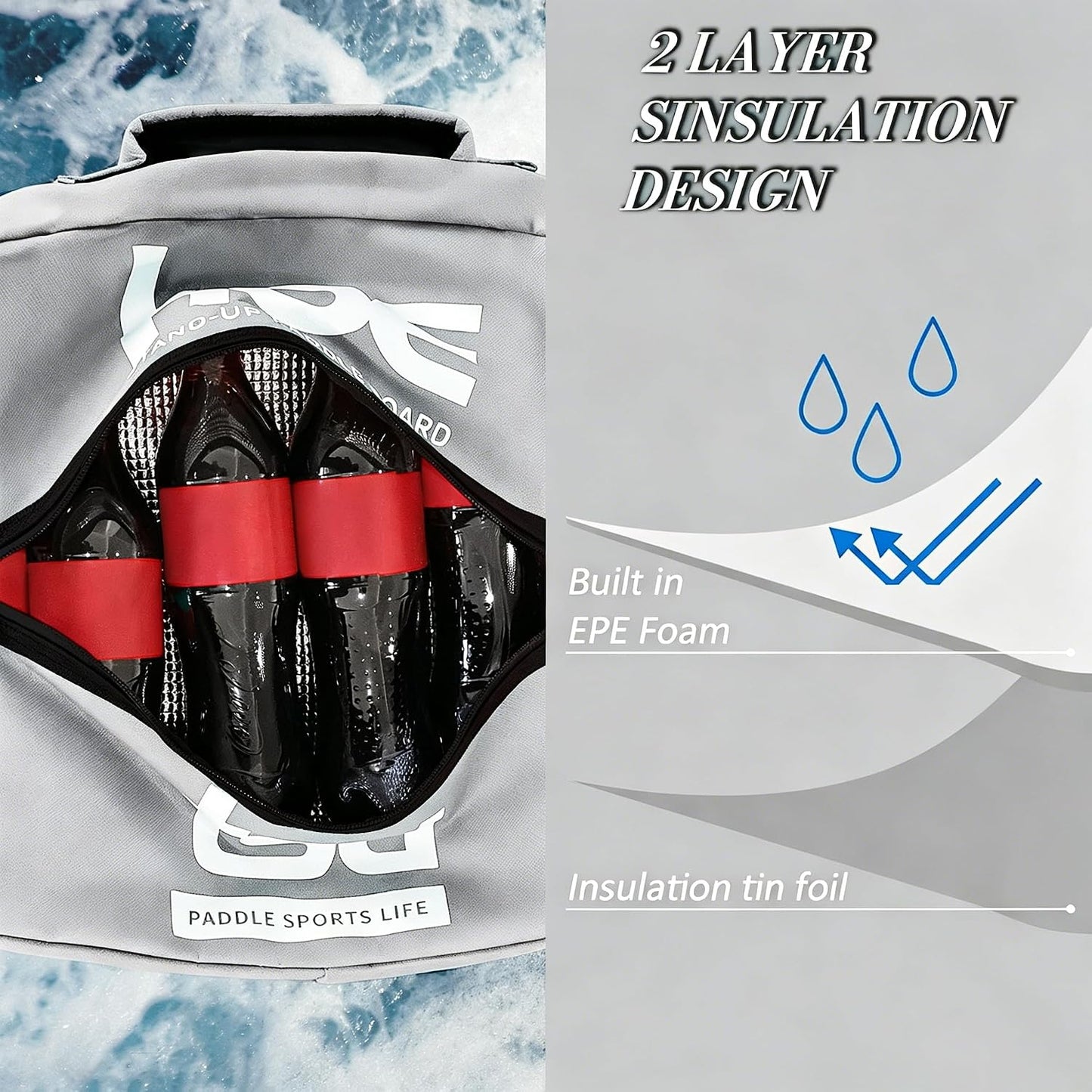 Paddle Board Cooler Bag - Insulated SUP Deck Storage Bag