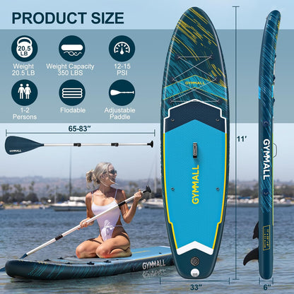 Blue 11'x33" Inflatable Paddle Board