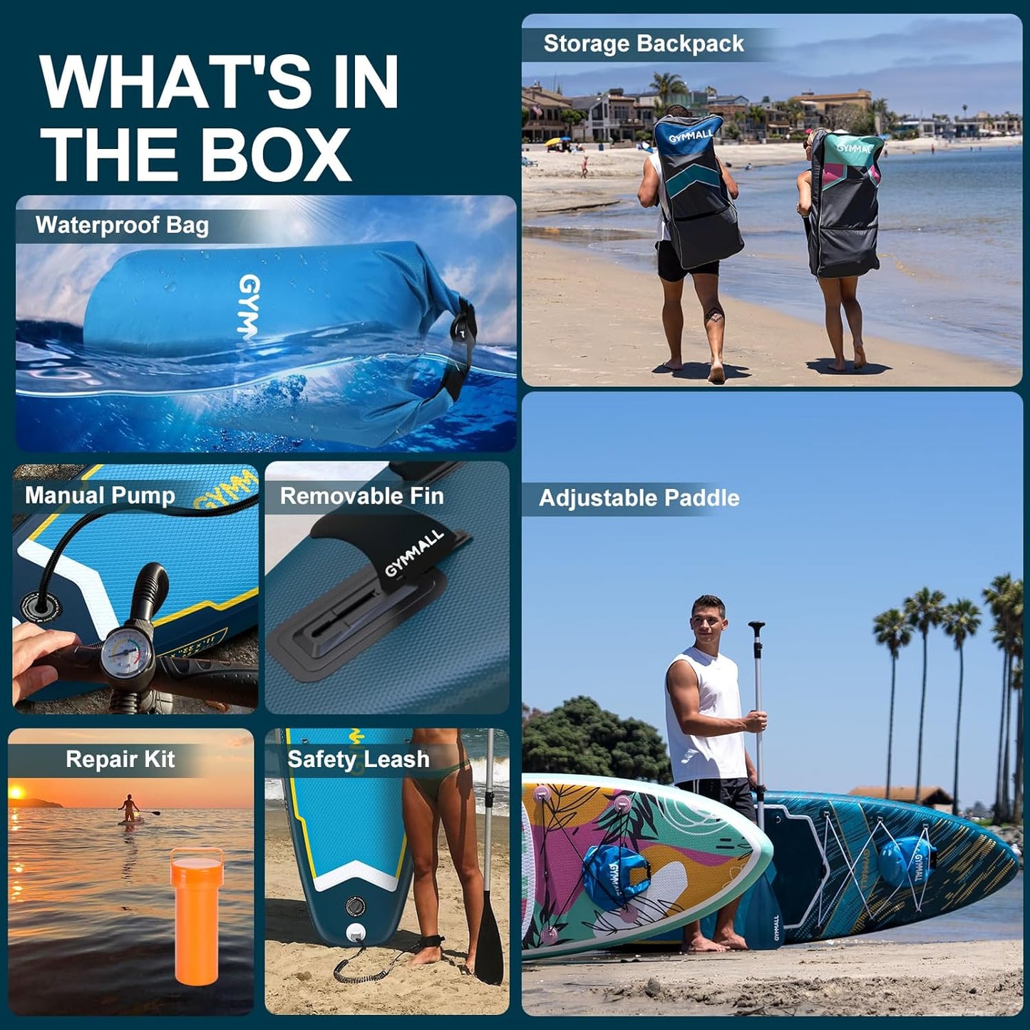 Blue 11'x33" Inflatable Paddle Board