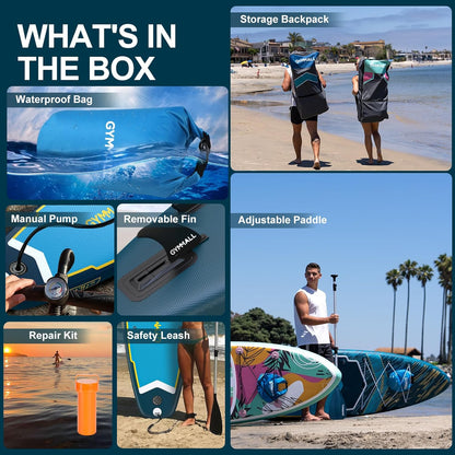 Blue 11'x33" Inflatable Paddle Board