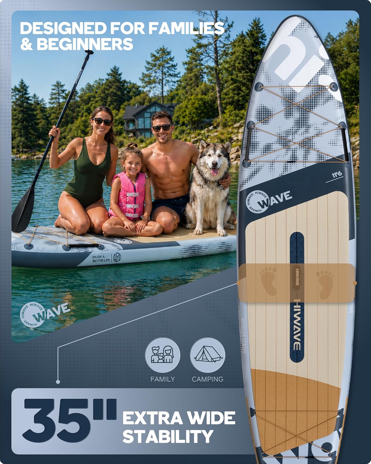 11'6 x 35" Extra Big Inflatable Paddle Board