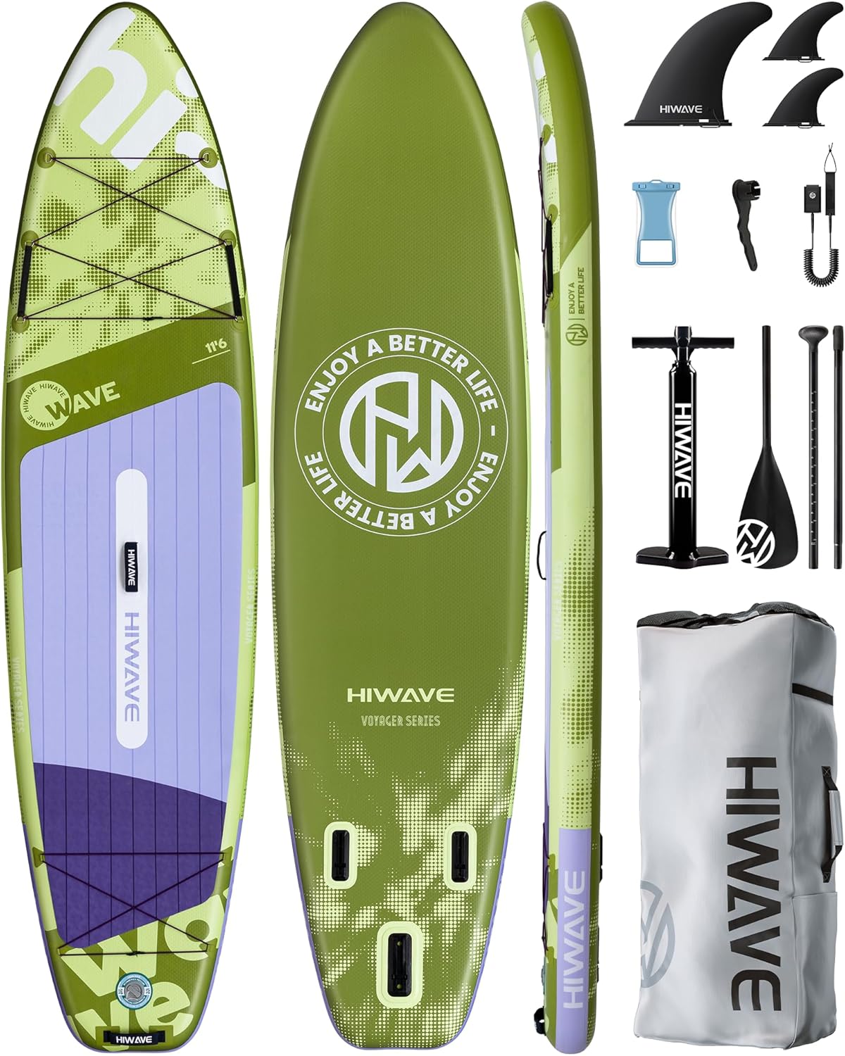 Green 11'6 x 35" -  Premium Inflatable Stand Up Paddle Board