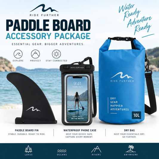 Paddle Board Accessory Package | Fin, Dry Bag & Waterproof Phone Case